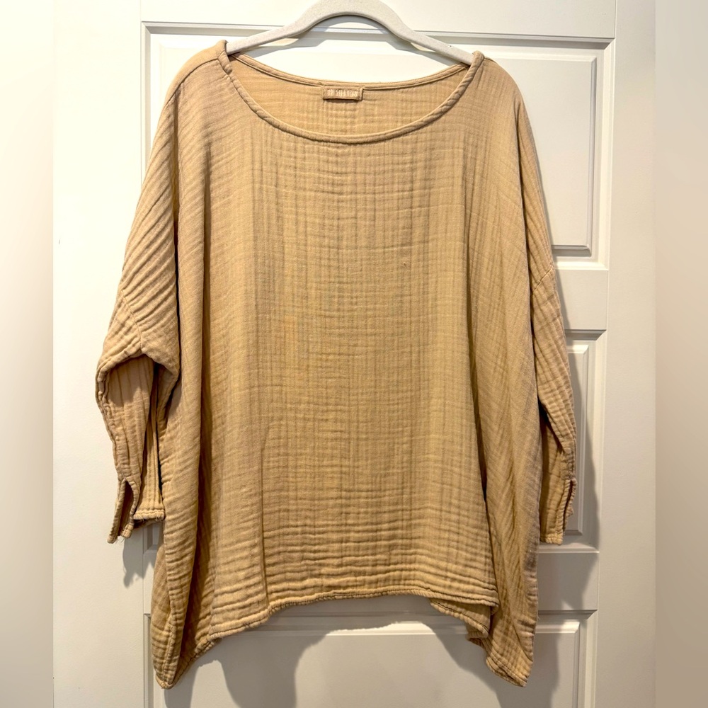 CP Shades XS Beige Cotton Gauze Oversize Tunic